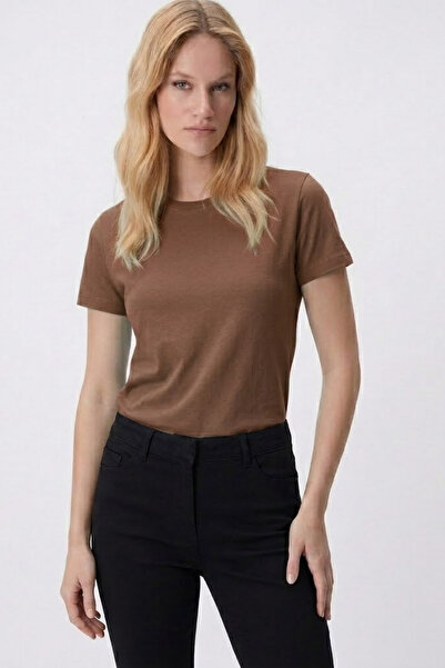 MATERIAL T-Shirt - Καφέ - Χαλαρό