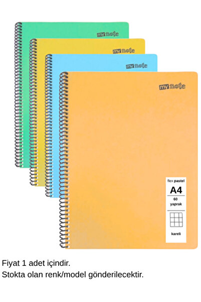 Mynote FLEX Παστέλ Τετράδιο Α4 60 Φύλλα Καρό 1 Τεμάχιο