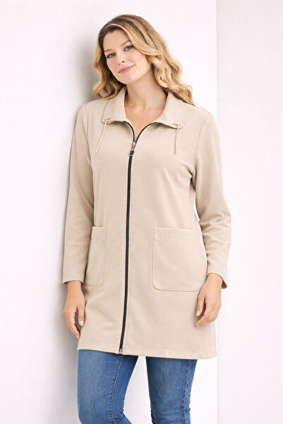 Şans Μπουφάν plus size - Μπεζ - Συν μέγεθος