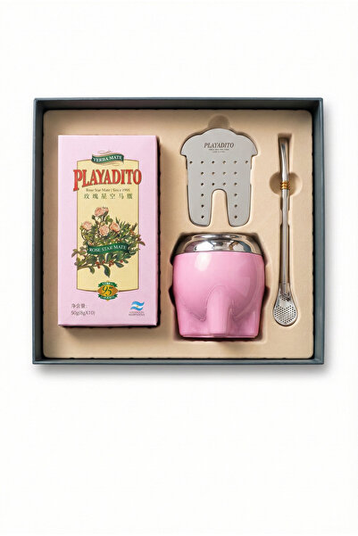 Playadito Premium Yerba Mate Gift Set, Stainless Steel Cup, Straw, Yerba Mate...