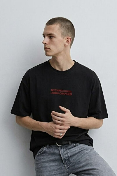 MATERIAL T-Shirt - Μαύρο - Oversize