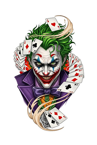 MegaSticker Joker face poker kart Sticker Araba, Motorsiklet, Kask, Laptop, C...