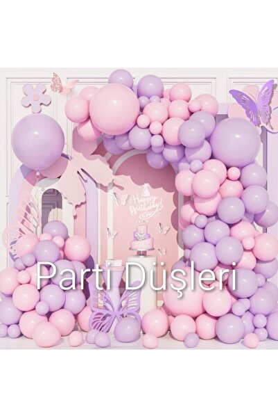 Parti Düşleri مجموعة سلسلة بالونات ذات طابع وردي - أرجواني