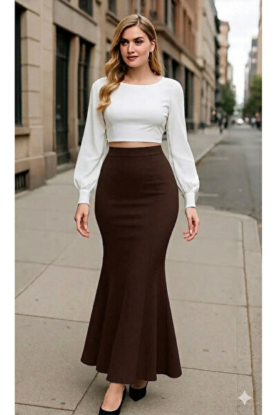 CNG MODA Φούστα - Καφέ - Maxi