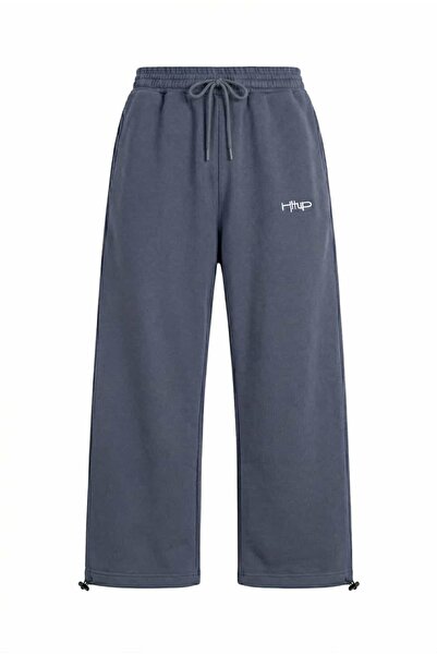 hitup Mevsimlik Nakışlı Premium Ayarlanabilir Paça Oversize Eşofman Altı