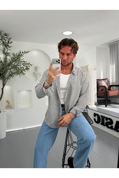 UTTBASİC Çizgili GG Stripe Oversize Gömlek