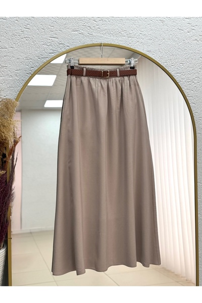 BENAHOLL Fusta dreaptă Lara cu talie elastică-AA4191 Mink