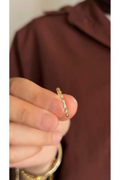 Kuyumcum Mini Taşlı Sarmal Yüzük