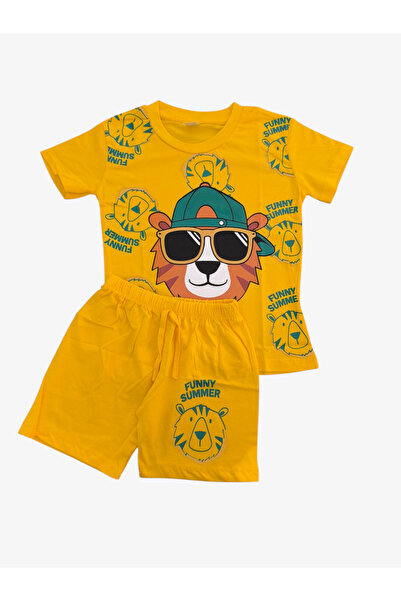 zahider Σετ δύο τεμαχίων - Κίτρινο - Μήκος σορτς