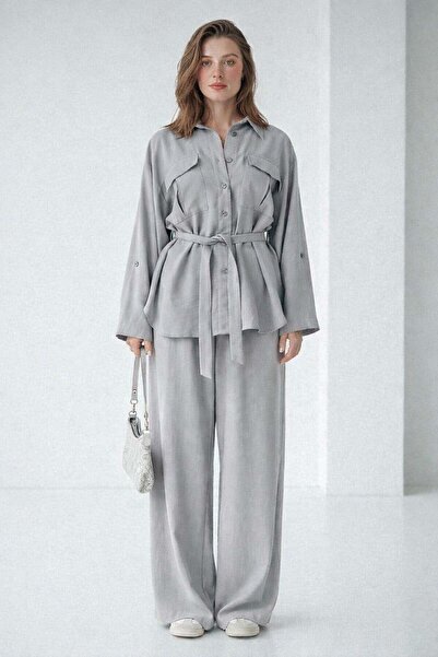 Seeh Gray Long Sleeve Oversize Women's Set Sh338