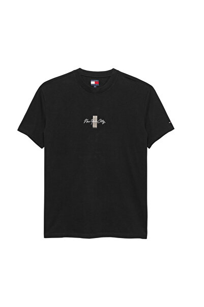 Tommy Jeans % 100 Pamuk Regular Fit Bisiklet Yaka Sırt Detaylı T Shirt Erkek ...