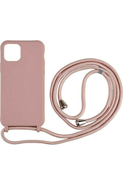 OEM Θήκη Πλάτης Σιλικόνης με Λουράκι Ροζ Άμμου (iPhone 11)