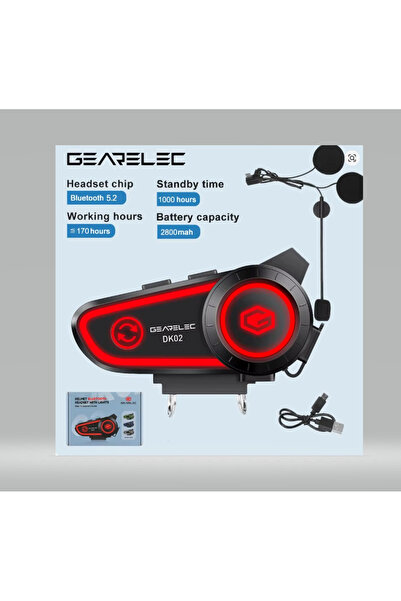 GEARELEC DK02 Motosiklet Kask İnterkom Eller Serbest Arama IPX7 Su Geçirmez 2...