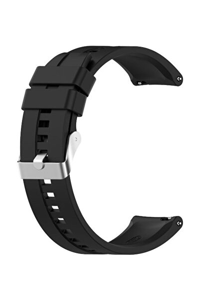 OEM Ασημί Κούμπωμα Λουράκι Σιλικόνης Μαύρο (Mi Watch)