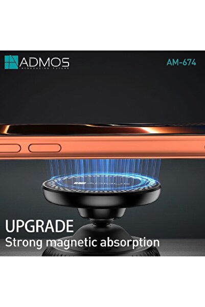 ADMOS AM-674 MagSafe Vacuum Magnetic Phone Holder with 360-Degree Rotation