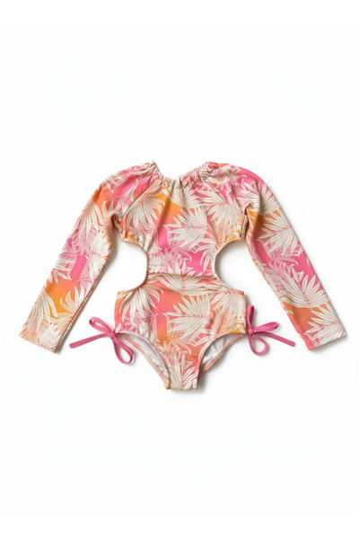 Minipodyum Κοριτσίστικο μαγιό με ανοιχτά πλαϊνά και δέσιμο στο λαιμό, με ενσω...