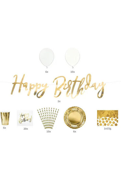 Partydeco ΣΕΤ ΔΙΑΚΟΣΜΗΤΙΚΑ ΓΙΑ ΠΑΡΤΥ ΓΕΝΕΘΛΙΩΝ ΧΡΥΣΟ