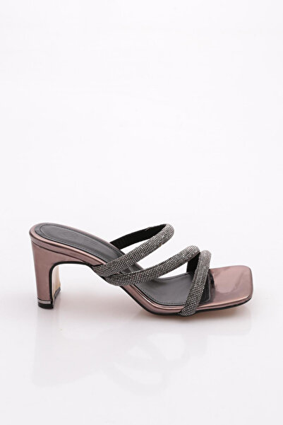 DGN 1031 Women's Crystal Stone Cross-Strapped Heeled Slippers