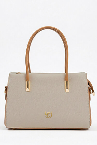 Lale Butik Levidor Premium Τσάντα με Λεπτό Λουράκι από Σκληρό Δέρμα 930257 Βιζόν