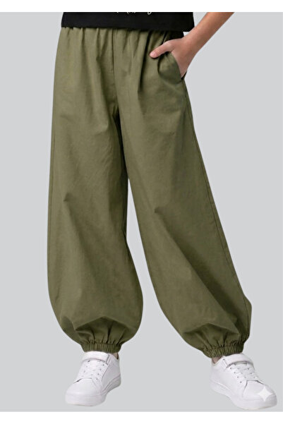 ww waka waka kids store Girl's Loose-Fit Elastic-Cuffed Shalwar Trousers