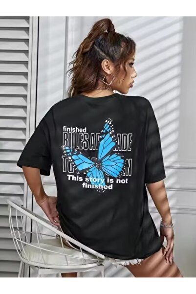 puolikuu Unisex Άνετο μπλουζάκι με στάμπα πεταλούδας