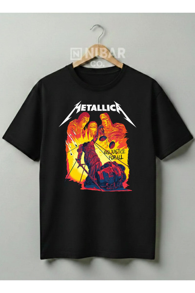Grafftee Clothing تي شيرت قطني بتصميم ميتاليكا عالي الجودة للجنسين