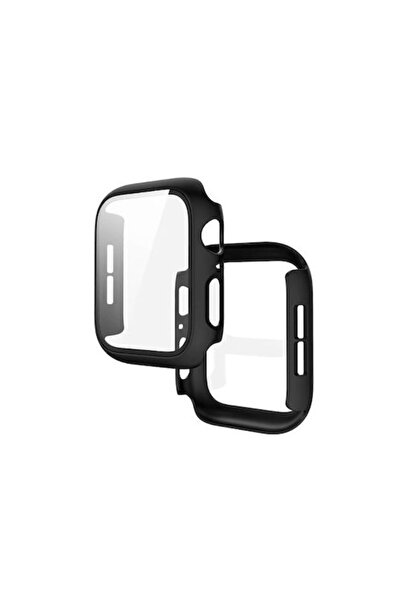 OEM Προστατευτική θήκη 360 με τζαμάκι για Apple Watch 44mm - μαύρο