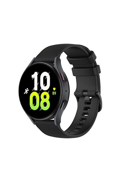 OEM Samsung Galaxy Watch 5 44mm 20mm Καρό Λουράκι Σιλικόνης Μαύρο
