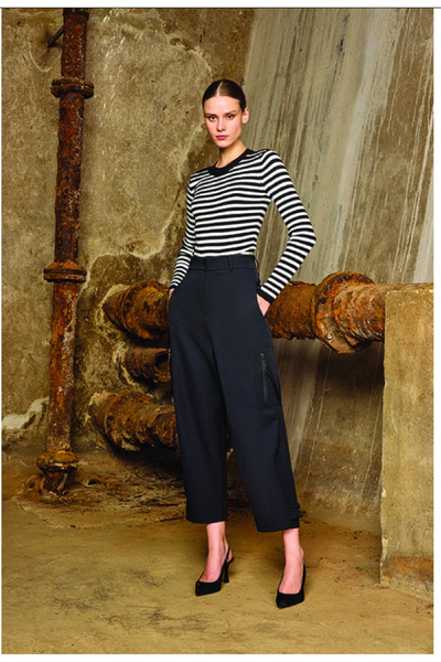 Unique fashion Παντελόνι - Μαύρο - Κανονική μέση