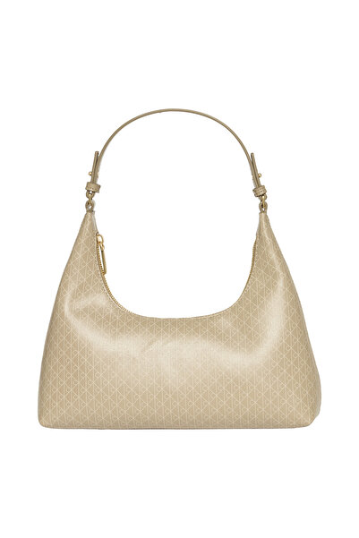 Calvin Klein EMBLEM AOP CONV SHOULDER BAG Kadın Bej El Çanta