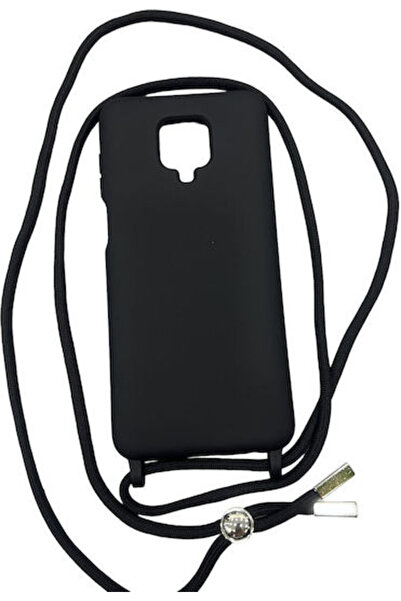 OEM Θήκη σιλικόνης με κορδόνι Redmi Note 9/9S μαύρη