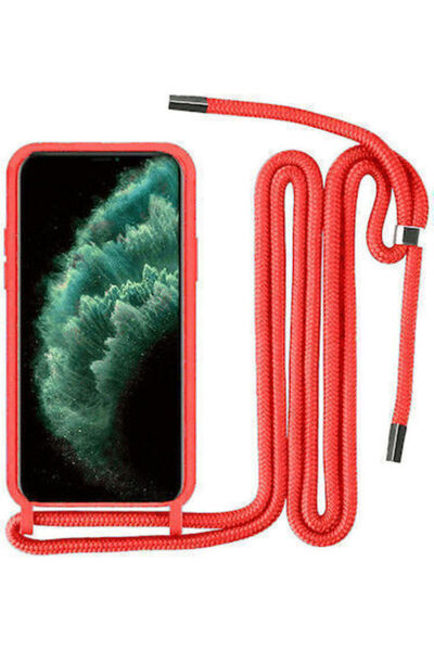 OEM Θήκη σιλικόνης με κορδόνι κόκκινο Iphone 11 PRO