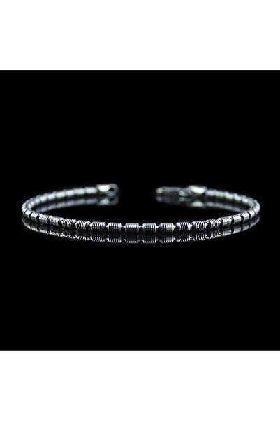 Mercan Silver 925 Ayar Gümüş Oksitli İtalyan Erkek Zincir Bileklik