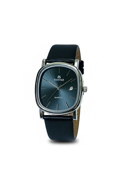 SHADOW FAISTAR Azure Classic Watch for Men Black Dial Silver Case Black Leath...