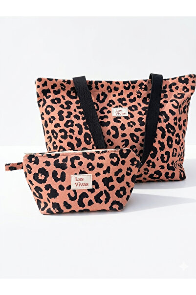 Las Vivas Kids Totebag Çanta ve Makyaj Çantası, Keten Plaj Çantası 2'li Set, ...