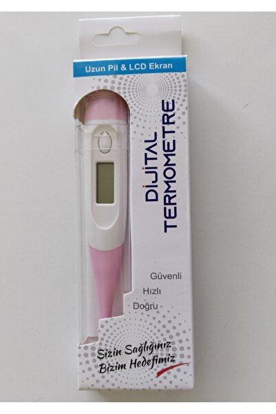 DİJİTAL KOLTUK ALTI ATEŞ ÖLÇER DERECE TERMOMETRE PEMBE RENKLİ