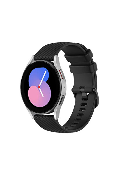 OEM Samsung Galaxy Watch 5 40mm 20mm Καρό Λουράκι Σιλικόνης Μαύρο