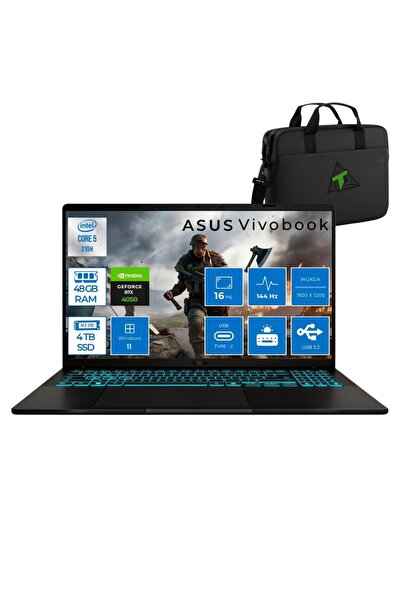 ASUS Vivobook 16 Core 5 210H 48GB 4TB SSD RTX4050/6GB 144Hz 16" WUXGA W11H V3...