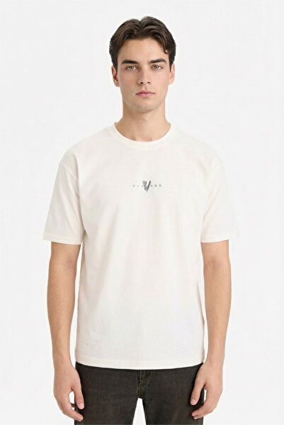 DeFacto Erkek T-shirt F8173AX/ER105 ECRU
