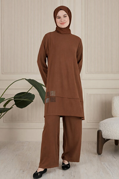 Ferace Σετ με hijab - Καφέ - Regular