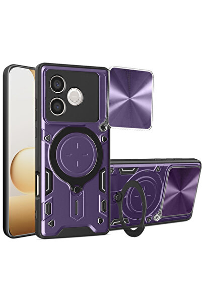 DAMUR Husa LensCover KickStand Honor 600 Lite, Inel Magnetic, Drop Protection...