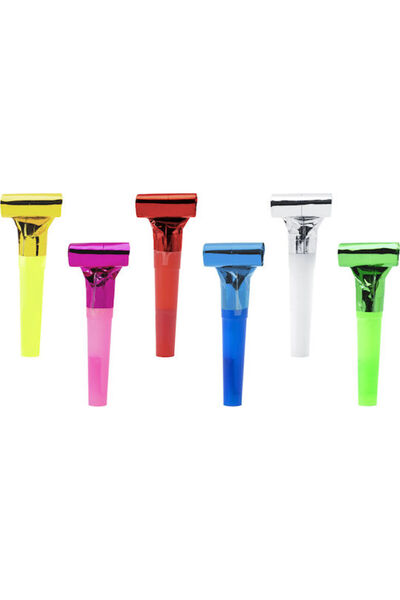 Partydeco Σφυρίχτρες, μίγμα χρωμάτων. (1 συσκ. / 6 τεμ.)