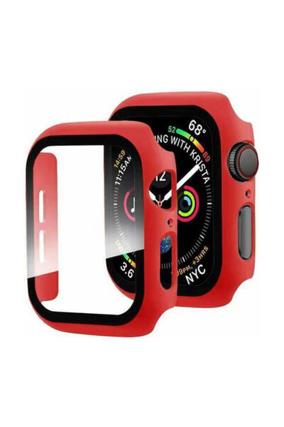 Other Προστατευτική θήκη 360 με γυάλινο κάλυμμα για Apple Watch 45mm κόκκινο