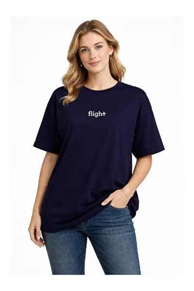 Gollinger Tricou UNISEX cu imprimeu Flight, supradimensionat, cu guler rotund
