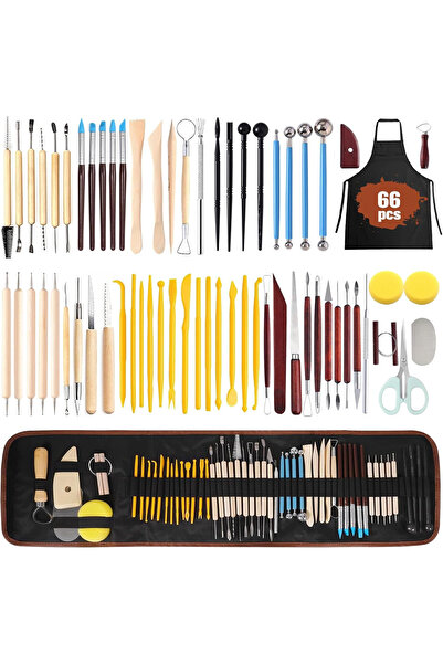 TOSUTO Set unelte de modelaj 66 piese pentru sculptura si ceramica, kit compl...