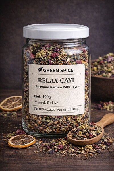 GreenSpice Doğal RELAX ÇAYI Bitki Çayı %100 Bitkisel Katkısız 100 Gr