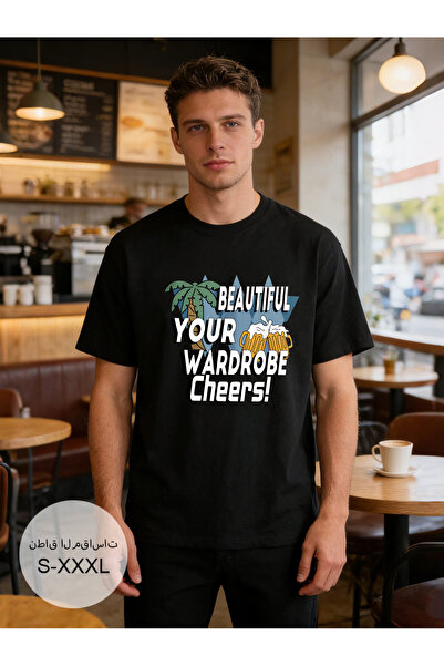 Arabest Men's T-Shirt 100% Cotton, Soft Texture, Crew Neck Single-sided print...