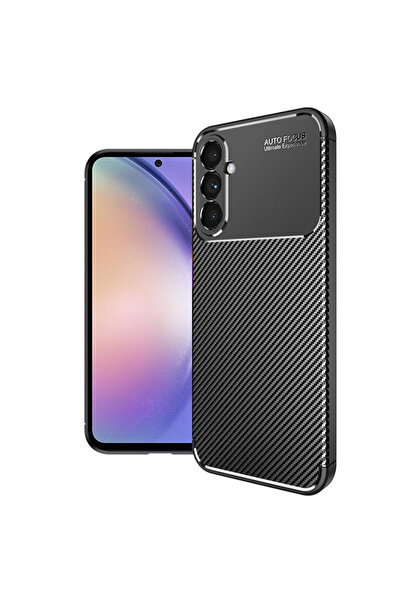 Techsuit Husa pentru Samsung Galaxy A54, CarbonFiber, protectie antisoc, negru