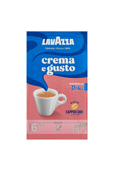 LavAzza Crema e Gusto Dolce Αλεσμένος Καφές 250γρ - Πλούσιο Άρωμα Σοκολάτας