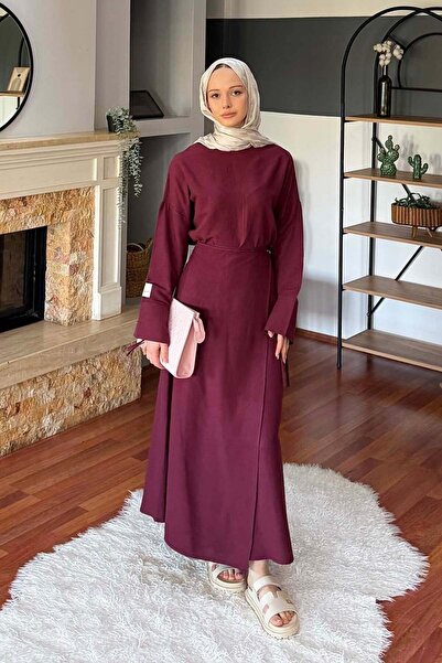 lamelif Σετ με hijab - Βουργουνδία - Μακρύ